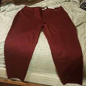 maroon skinny dress pants